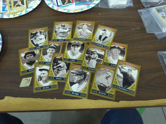 baseball cards, cooperstown vintage style cards
