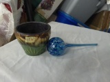 yard decor, McCoy sun and moon planter 5in tall and 12in long art glass watering globe