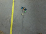 dragonfly garden stake, hand painted metal 20in long