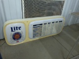 beer sign, miller lite vintage lighted sign 4ft long 19in tall