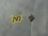 10k gold heart charm, 10k gold with assortment of clear stones 2.2g