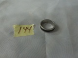 men's stainless steel ring, size 11.5 with black center band