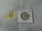 kennedy silver half dollar, 1968-D in card AU grade