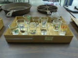 shot glasses, lot of 11 from various american tourist spots