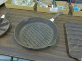 cast iron, wagners 1891 usa grill skillet 11in across