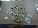crafting jewelry, various mixed pieces of jewelry some in need of repair