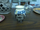 folk art pottery, handmade and signed romanian korond pottery vase very rare 6in tall