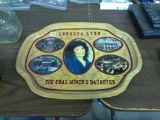 vintage metal tray, nashville loretta lynn the coal miner's daughter collector tray 16in long