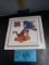 Vintage Winnie the Pooh carnival or fair prize, glass top with paper frame