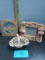 Misc Lot, Flamingo Print and photo frame, basket