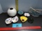 Misc Pottery, Lefton China Double Trinket Dish, Pressed Glass James Towne VA