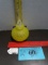 Opalescent Yellow Swirl Art Glass Perfume Bottle