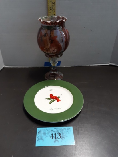Cardinal Plate, Cardinal Candle Holder