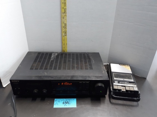 General Electric Portable Cassette Recorder (untested), Sony Stereo Receiver (powers On)