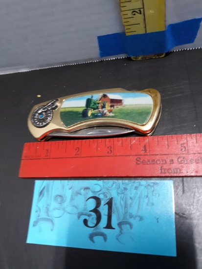 Knife w/boy and tractor, Stainless Steel Blade