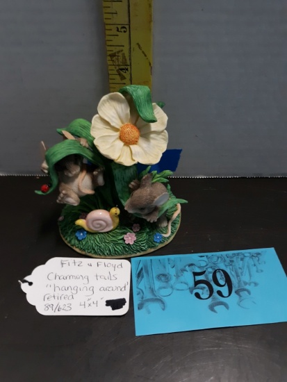 Vintage Fitz & Floyd Charming Tails "Hanging Around:, retired