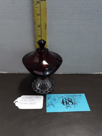 Vintage 1950"s Ruby Red "Boopie Glass" Dish