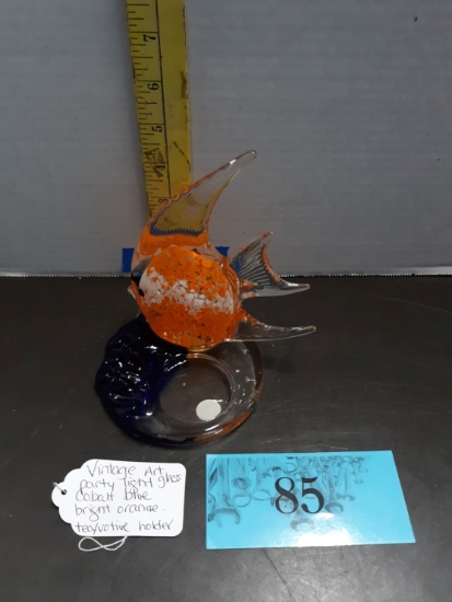 Vintage Art Glass Tea Votive Holder, Party Lite