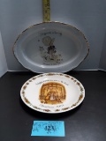 Vintage Holly Hobbie Serving Platter and Plate, 1970,s