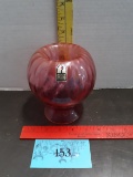 Vintage Pilgrim Glass Cranberry Candle Holder/Vase