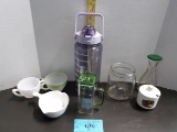 Misc Lot, Cups, Jars, Water Jug and more