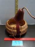 Decorative Gourd Basket with woven wood or reeds