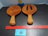 Vintage Wooden Salad Utensils