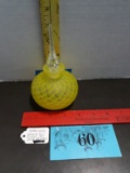 Opalescent Yellow Swirl Art Glass Perfume Bottle