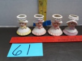 Vintage Girl Doll Head Vases