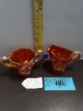 Vintage Imperial Glass-Ohio Carnival Glass Sugar and Creamer