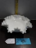 Vintage Fenton Silver Crest Ruffled Bowl