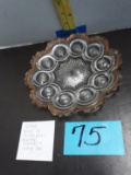 Vintage Glass Serving Plate w/decorative rondells and central star
