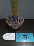 Vintage Mikasa Red Peppermint Striped Swirl Walther Glass