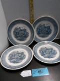 Vintage Taylor Currier & Ives Dinner plates, Ironstone Panchos Porch