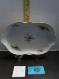 Vintage Rosenthal Classic Rose Oval Scalloped Server, Gold Trimmed, Germany