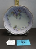 Vintage Bavaria Laced edge Schumam Plate, Signed by Painter