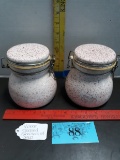 Vintage Speckled Cannisters w/seals