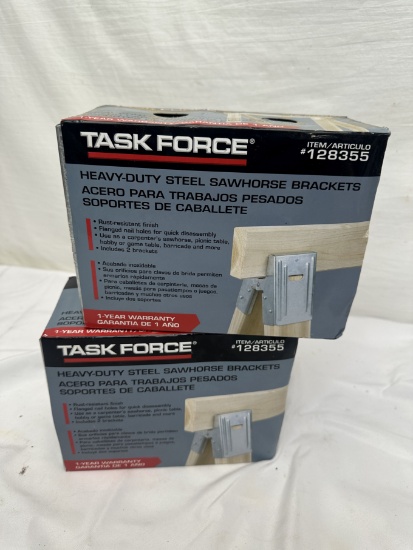 Pair of Task Force Heavy Duty Steel Sawhorse Brackets