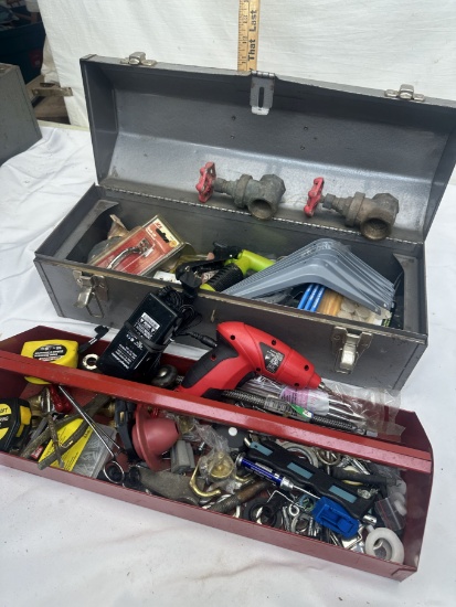 Vintage Metal CRAFTSMAN Tool Box Full of Tools
