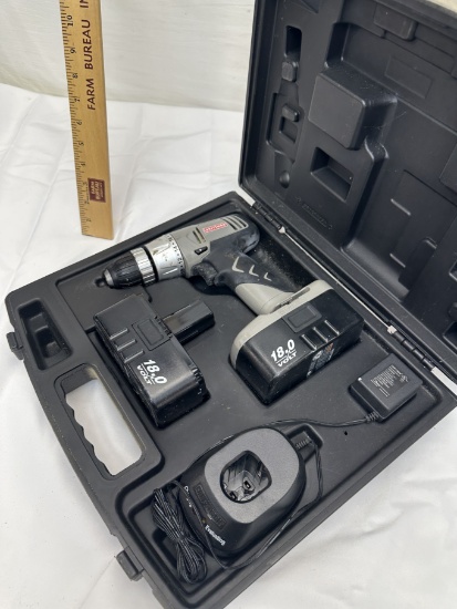 Craftsman 18V Drill in Case with Batteries and Charger
