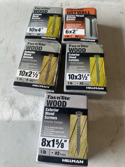 Box Lot/Boxes of Wood Screws, ETC