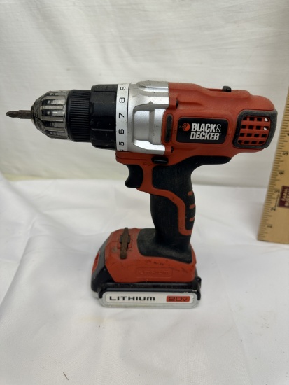 Black & Decker 20V Lithium Drill with Battery