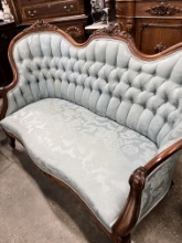 Couch, Settee, Rococco Style Antique Upholstered Parlor Sofa