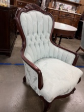 Chair, King, Rococco Style Antique Upholstered Parlor