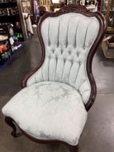 Chair, Queen, Rococco Style Antique Upholstered Parlor
