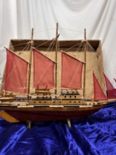 Shenandoah Ship Co. Handcrafted, Styled Chinese junk boat, red sails