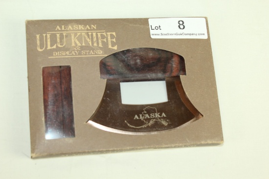 New Alaska Ulu Cutting Knife & Skinner w/Stand