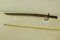 French Yataghan-Bladed 1866 Bayonet w/Muzzle Ring & Scabbard