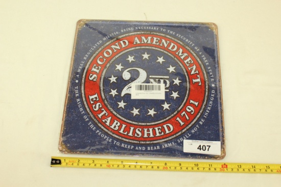 "Second Amendment Established 1791" Metal Sign. New!