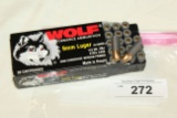 50 Rounds of Wolf 9mm 115 Gr. FMJ Ammo